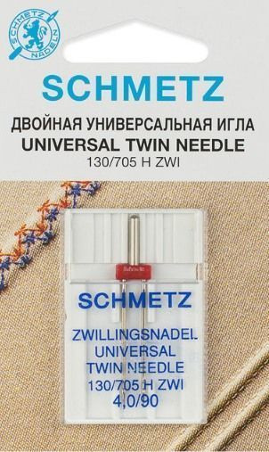 Иглы Schmetz двойные универсальные № 90/4 1 шт. 130/705H-ZWI Иглы Schmetz двойные универсальные № 90/4 1 шт. 130/705H-ZWI