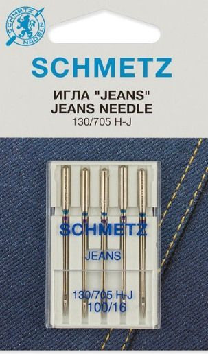 Иглы Schmetz для джинсы №100 5шт. 130/705H-J Иглы Schmetz для джинсы №100 5шт. 130/705H-J