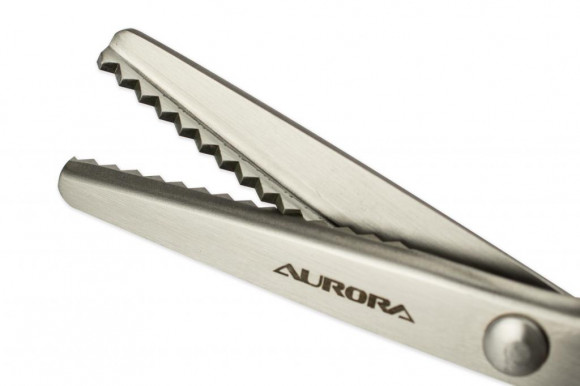 Ножницы Aurora зигзаг (5мм) 23 см (цветные ручки) AU 493 Ножницы Aurora зигзаг (5мм) 23 см (цветные ручки) AU 493